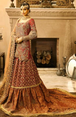 Bridal Orange Red Lehnga with Embroidery