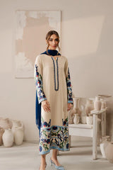 Elegant Beige Embroidered Lawn Suit for Women