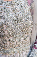 Elegant Silver Heavily Embellished Pishwas Pakistani Wedding Dress