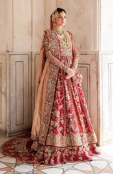 Pakistani Bridal Dress in Gown Long Tail Lehenga Style
