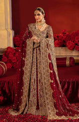 Pakistani Bridal Dress in Open Pishwas Lehenga Style