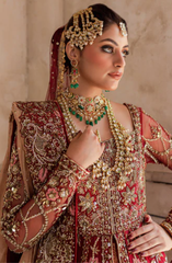 Pakistani Bridal Dress in Gown Long Tail Lehenga Style
