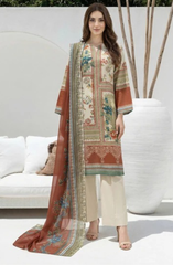 Printed Lawn Suit with Voile Dupatta