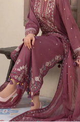 LAWN-3PC Embroidered Shirt with Chiffon Embroidered Dupatta