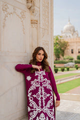Zarmina – Magenta Embroidered Luxury Pret Set