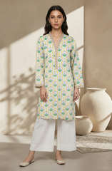Elegant Printed Lawn Kurta White Summer Outfit