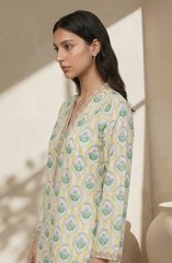 Elegant Printed Lawn Kurta White Summer Outfit