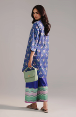 Printed Crosshatch Shirt with Floral Pattern
