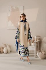 Elegant Beige Embroidered Lawn Suit for Women