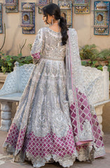 Elegant Silver Heavily Embellished Pishwas Pakistani Wedding Dress