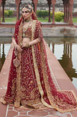 Embellished Red Bridal Lehnga Choli Pakistani Dress