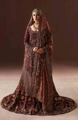Pakistani Bridal Dress in Maroon Gold Farshi Gharara Set