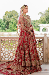 Pakistani Bridal Dress in Gown Long Tail Lehenga Style