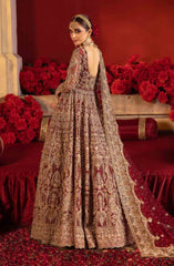 Pakistani Bridal Dress in Open Pishwas Lehenga Style