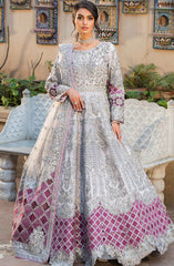 Elegant Silver Heavily Embellished Pishwas Pakistani Wedding Dress