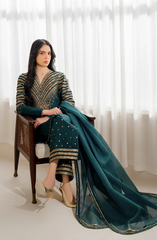 Raw Silk Embroidered 3 Piece Unstitched