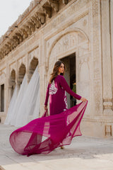 Zarmina – Magenta Embroidered Luxury Pret Set