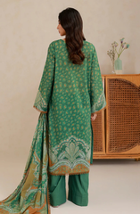 3 Piece Lawn Suit Vibrant Green Printed Ethnic Ensemble