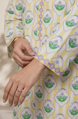 Elegant Printed Lawn Kurta White Summer Outfit