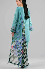 3 Piece - Digital Printed Embroidered Suit