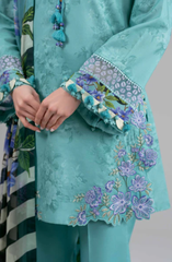 3 Piece - Digital Printed Embroidered Suit